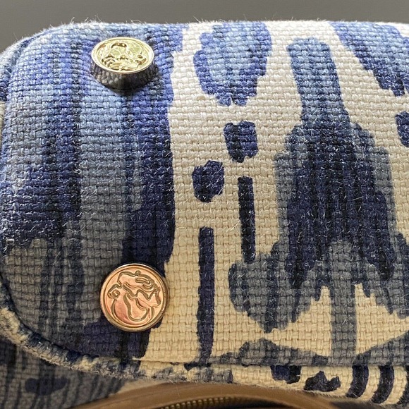 📦 SOLD 📦 Spartina 449 Shoulder Bag / Wallet Set Linen Leather Retired Design - Picture 6 of 11